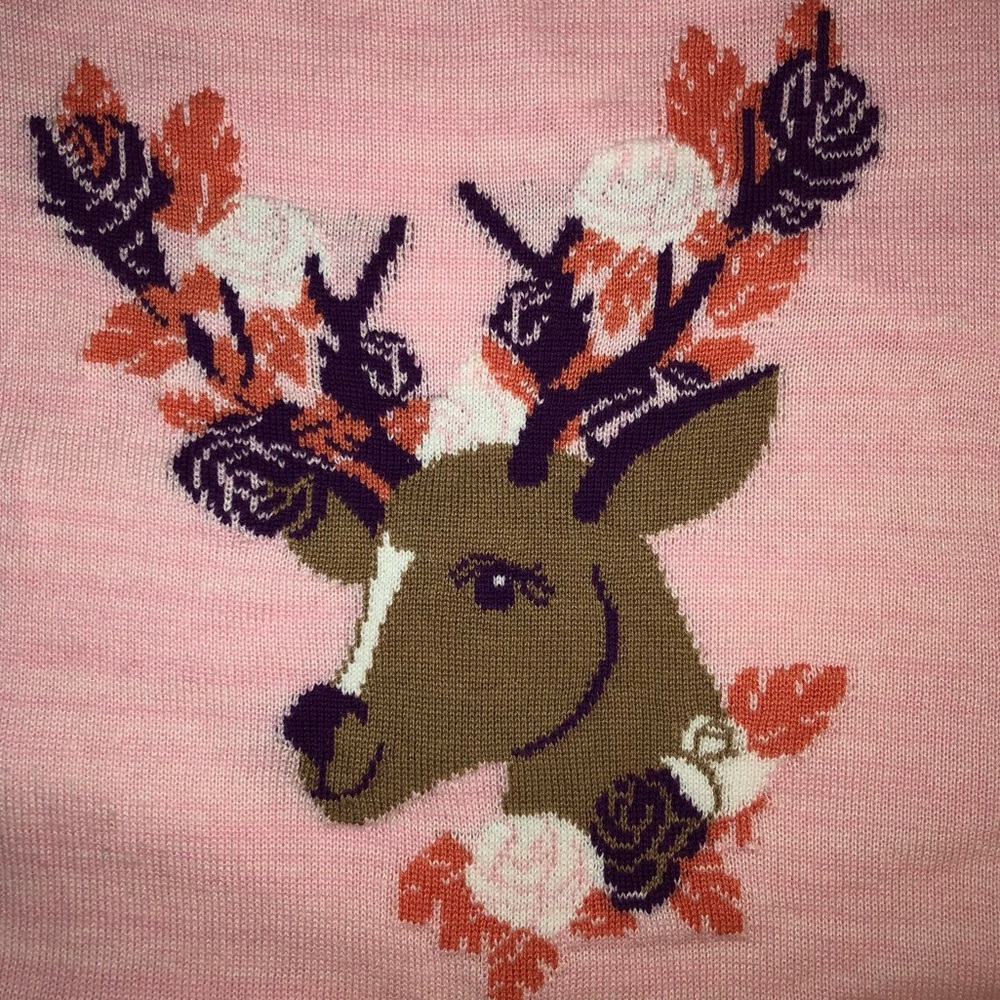 Pink Deer Pattern Sweater - Picture 8 of 11